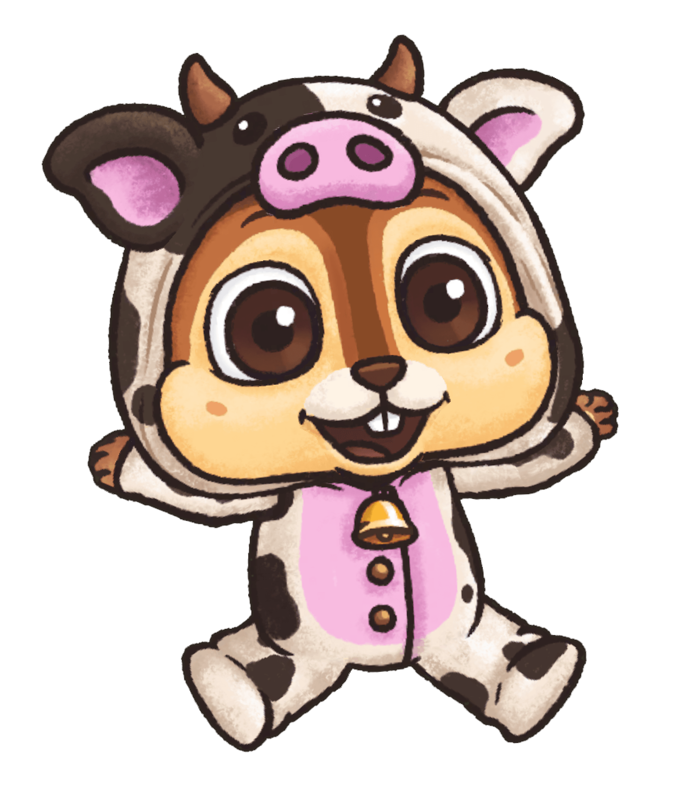 Nimi peeking from behind the trees